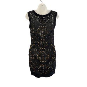 COPY - Tadashi Shoji Black Corded Embroidery Sheath Dress Size Small
